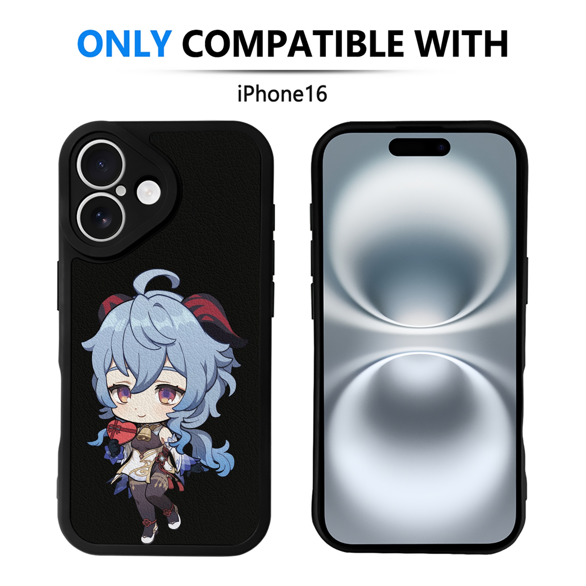 げんし神 甘雨 かんう genshin Ganyu 【iPhone 16シリーズ対応】シリコンスマホケース（レザー調） 材質：シリコン